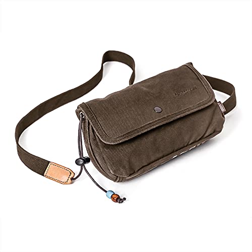 GOOTIUM Canvas Small Crossbody Purse - Flap Shoulder Bag Daily Essentials Pouch, Umber - Image 4