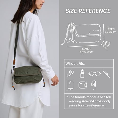 GOOTIUM Canvas Small Crossbody Purse - Flap Shoulder Bag Daily Essentials Pouch, Umber - Image 2