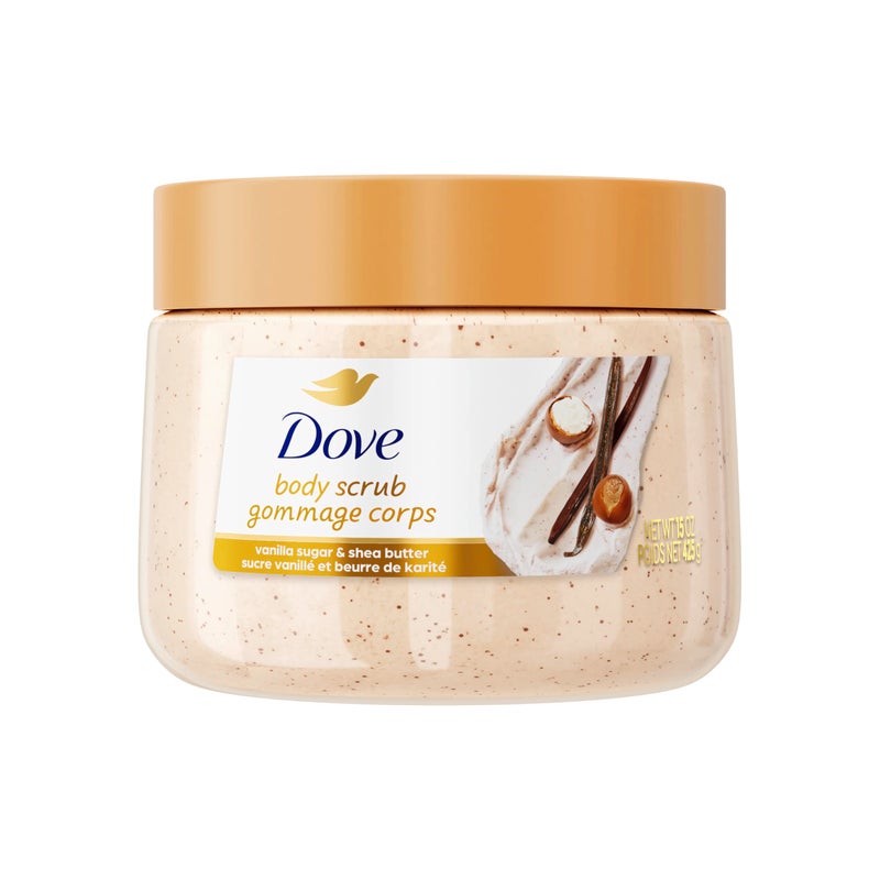 Dove Vanilla Sugar Shea Butter Body Scrub Exfoliates and Deeply Nourishes for Smooth Radiant Skin 15 oz - Image 2