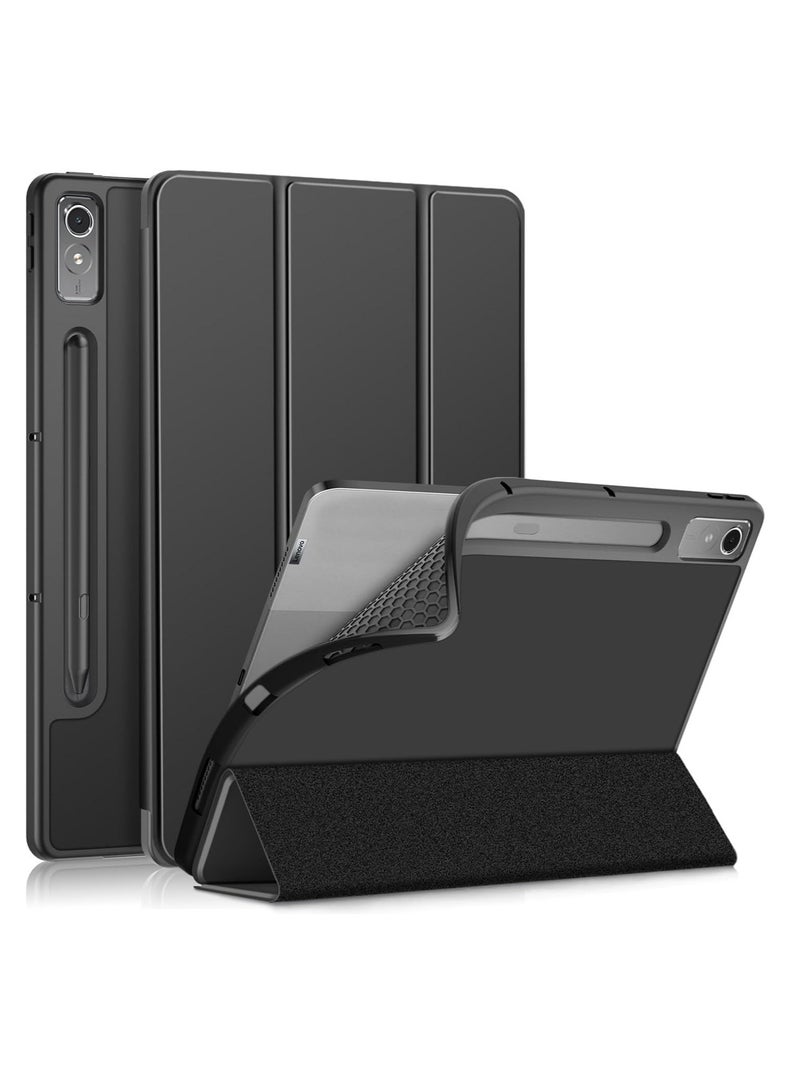 Slim Case for Lenovo Tab P12 2023 12.7 Inch Slim Folding Case with Adjustable Stable Stand for Lenovo Tab P12 2023 Tablet with Auto Wake Up / Sleep - Black - Image 1