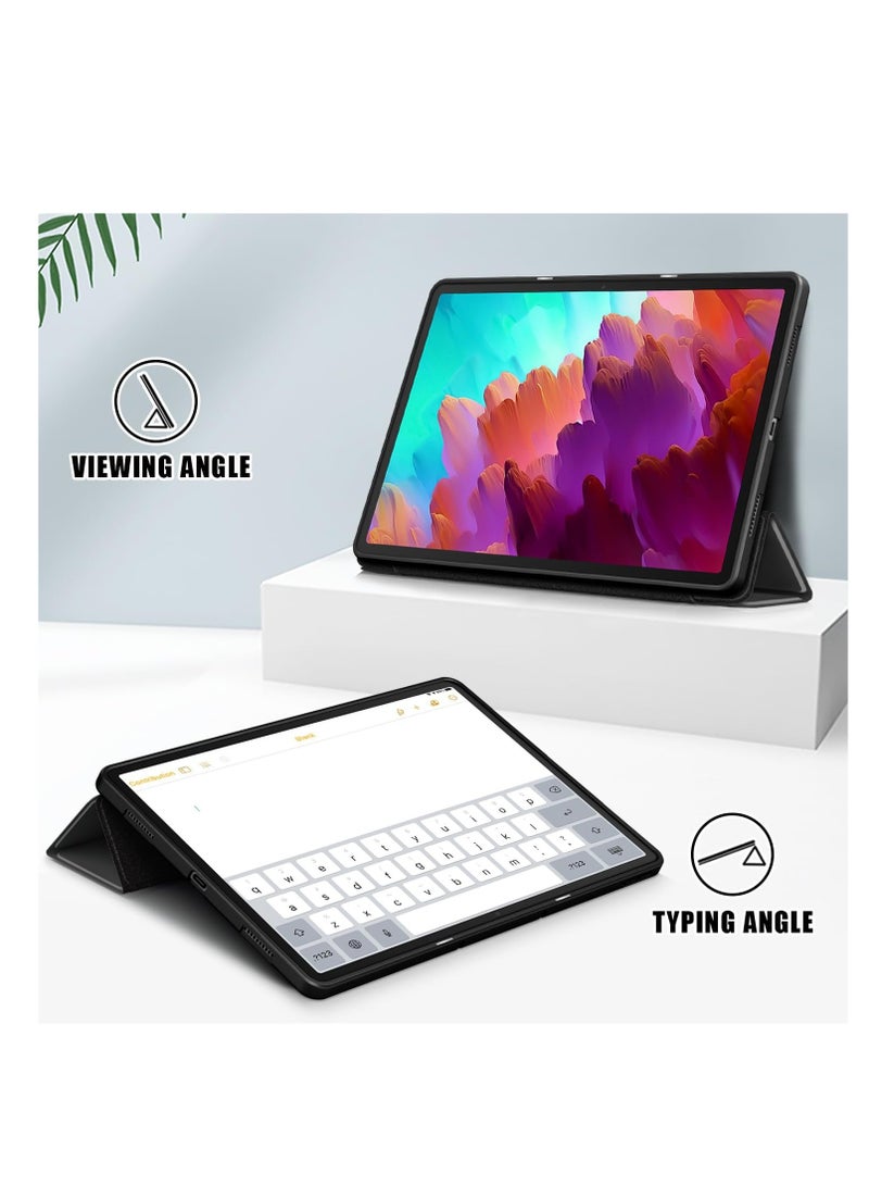 Slim Case for Lenovo Tab P12 2023 12.7 Inch Slim Folding Case with Adjustable Stable Stand for Lenovo Tab P12 2023 Tablet with Auto Wake Up / Sleep - Black - Image 3