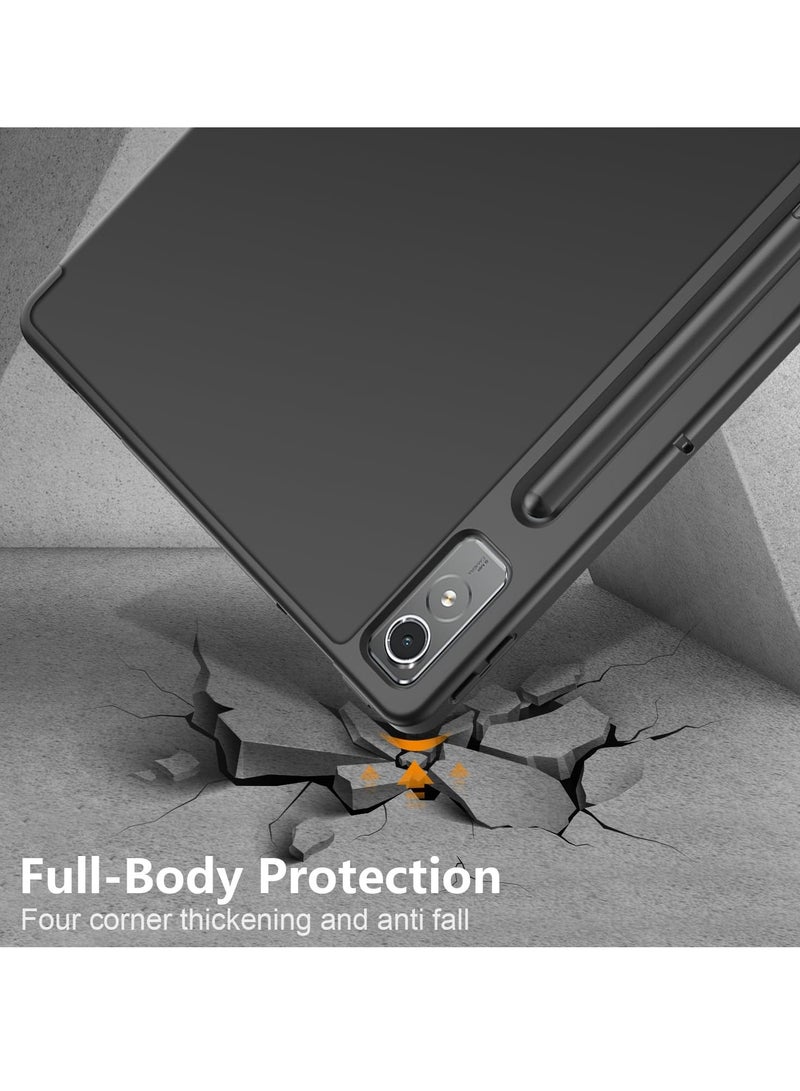 Slim Case for Lenovo Tab P12 2023 12.7 Inch Slim Folding Case with Adjustable Stable Stand for Lenovo Tab P12 2023 Tablet with Auto Wake Up / Sleep - Black - Image 5