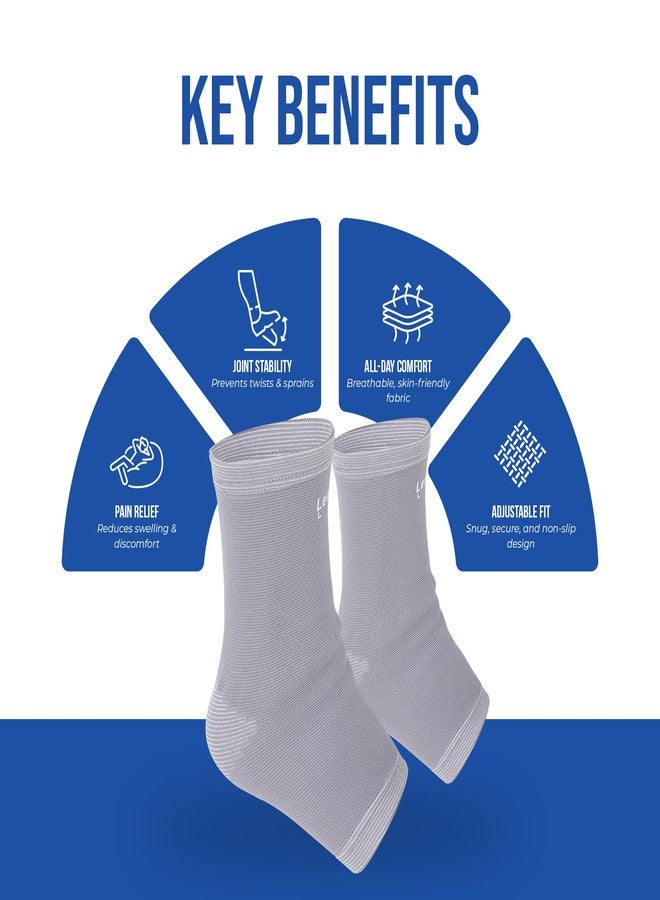 Leeford Ortho Ankle Support for Men & Women | Ankle Brace, Binder, Cap & Band for Pain Relief | Compression Socks Size- L - Image 4