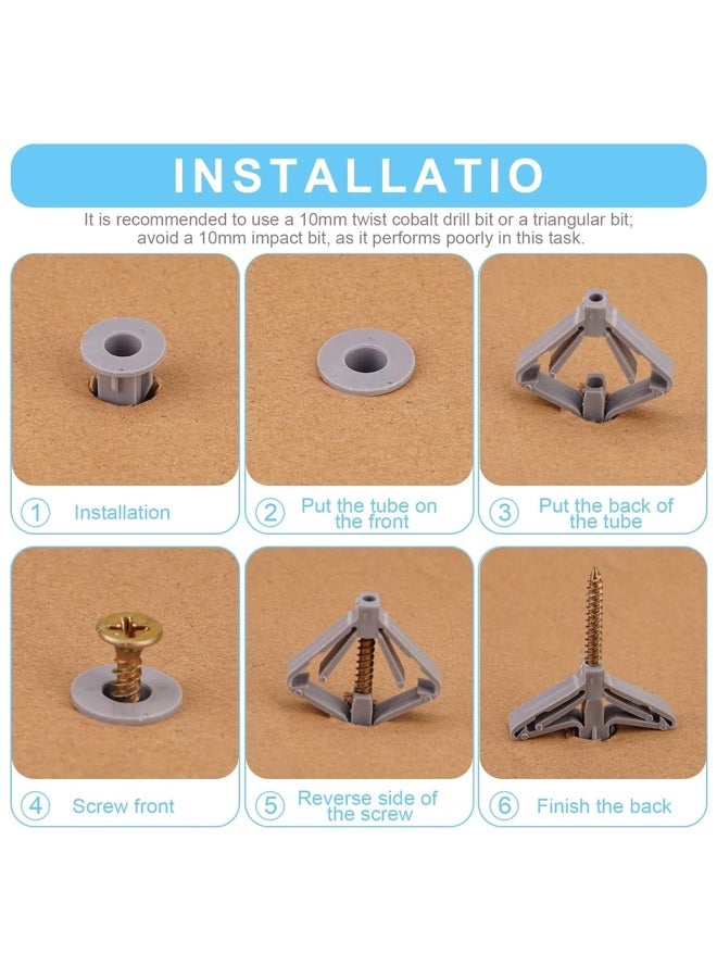 Sakina Wall Anchors Expansion Screws Kit, Combo Set of 25 Ribbed Drywall Anchors with Screws + 25 Self-Drilling Hollow Wall Anchors, Heavy Duty Fixing Kit for Gypsum Board, Drywall, Hollow Wall, Easy Installation - Image 5