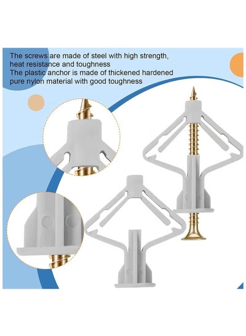 Sakina Wall Anchors Expansion Screws Kit, Combo Set of 25 Ribbed Drywall Anchors with Screws + 25 Self-Drilling Hollow Wall Anchors, Heavy Duty Fixing Kit for Gypsum Board, Drywall, Hollow Wall, Easy Installation - Image 3