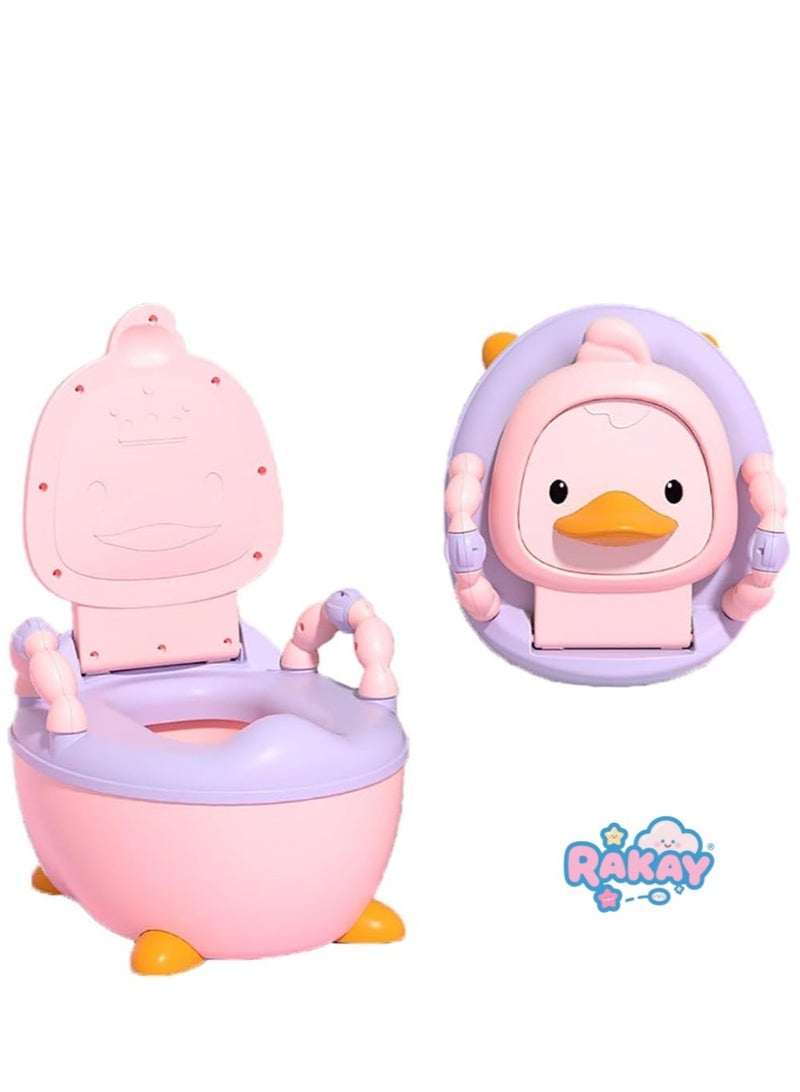 RAKAY Cute Potty with PVC Soft Cushion,Potty Chair,Potty Training,Toilet Potty Training Seat,Potty Training Toilet for Indoor,Easy Clean Drawer Toilet,Suitable for Living Room,Bedroom,Bathroom - Image 1