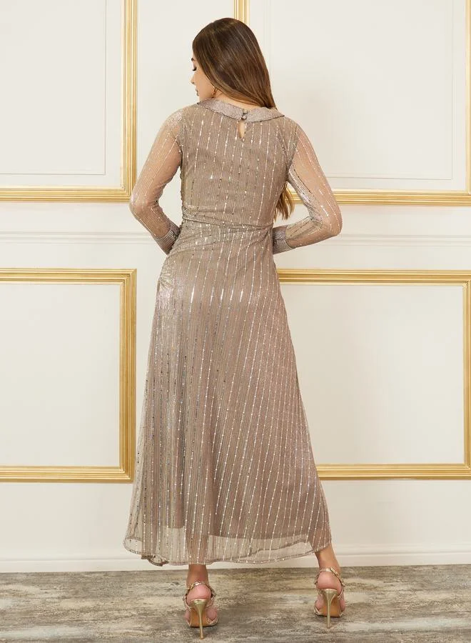 Styli Sequin Evening Dress