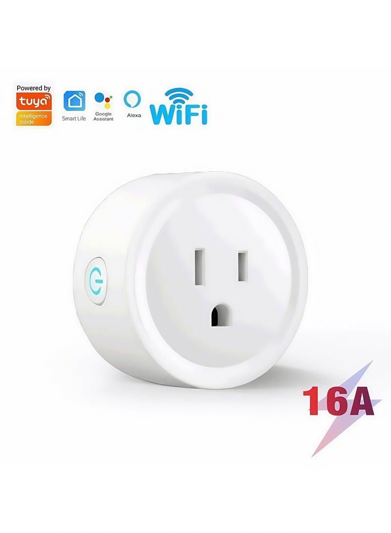 NIBEMINENT Smart Plug, Wi-Fi Outlet Socket Compatible with Alexa and Google Home, Automate APP, Timer Function, No Hub Required, 16A (4 pcs)  - Image 1