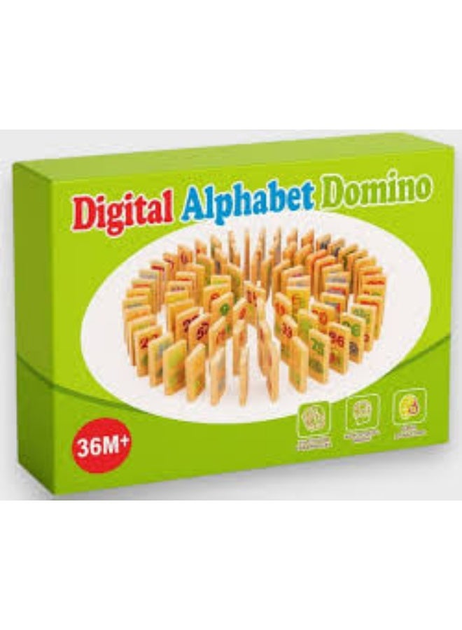 ديجيتال مجموعة دومينو الأبجدية الرقمية - لعبة تعليمية خشبية للأطفال