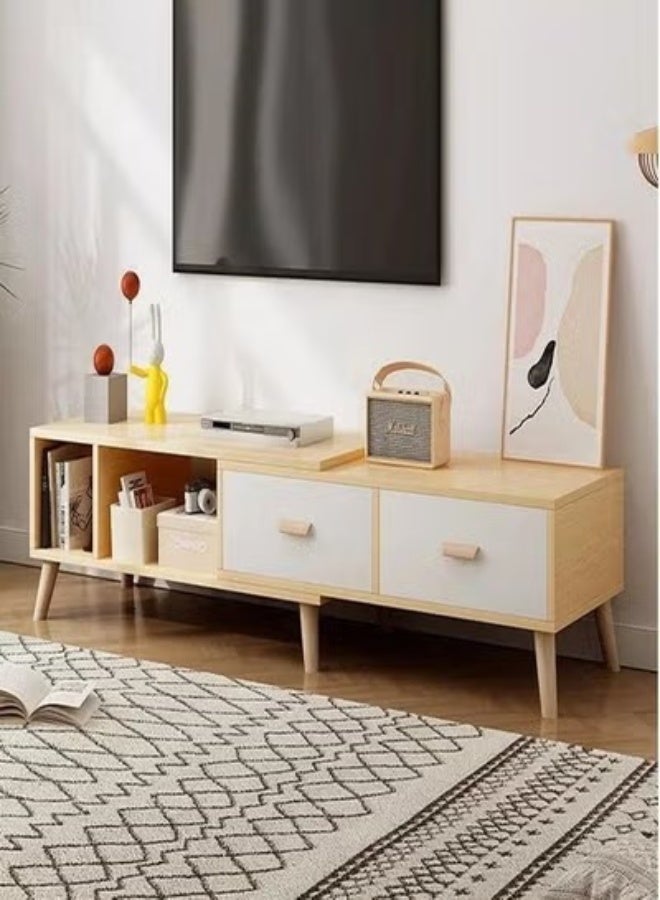 fashionhome Multipurpose Modern Upgraded Design TV Table Retractable Length Television Cabinet Combination Set 15mm Thickness Wood Sheet Table Multicolor Living Room Home Furniture 120-198x40x50 Centimeter - Image 1