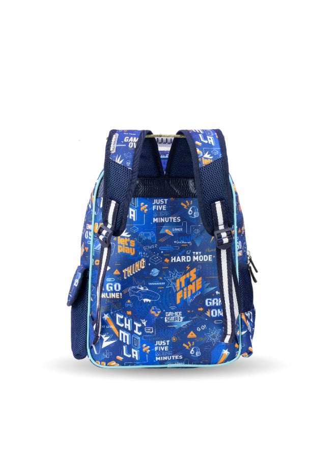 Fantastic MM055 Kids School Bag Set, Backpack with Lunch Bag and Pencil Case, Video Game Design in Blue - Image 3