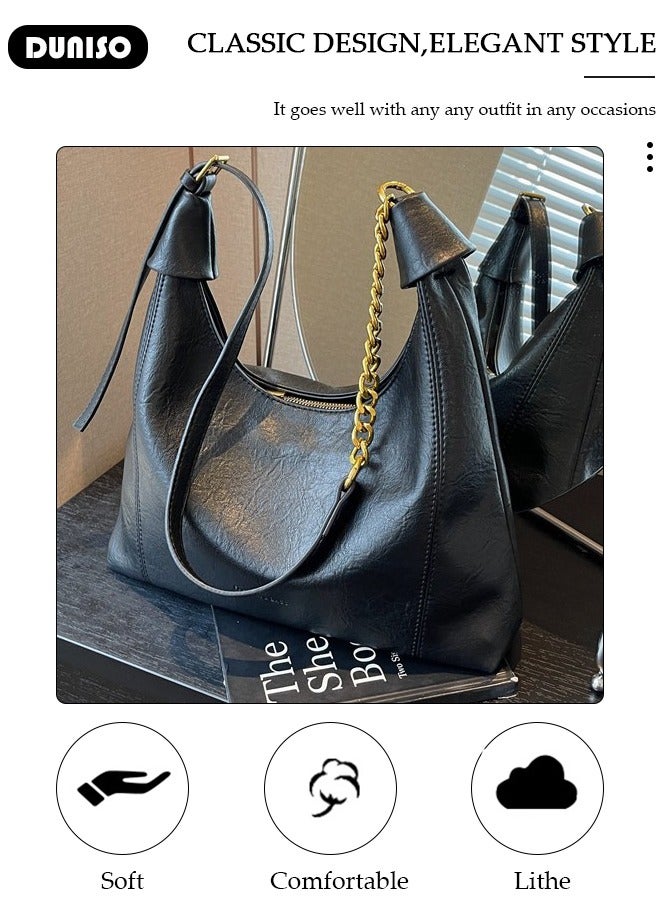 DUNISO Handbags for Women, PU Leather Crossbody Bag, Shoulder Bag for Adjustable Shoulder Strap, Large Capacity Portable Satchel, Fashion Shoulder Bag for Ladies - Image 2