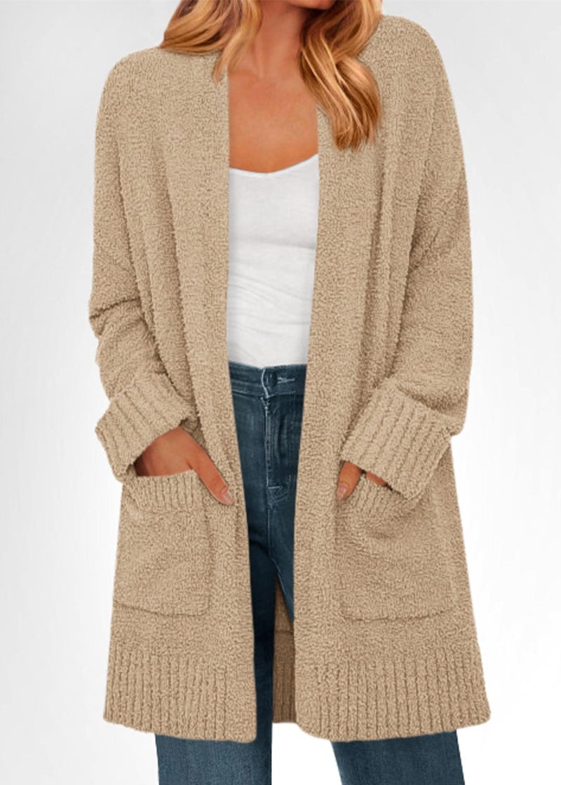 KIRUNDO Cardigan Sweaters for Women 2026 Fall Chunky Fuzzy Knit Open Front Loose Long Sleeve Sweater Coats Winter Clothing(Camel, XX-Large) - Image 4
