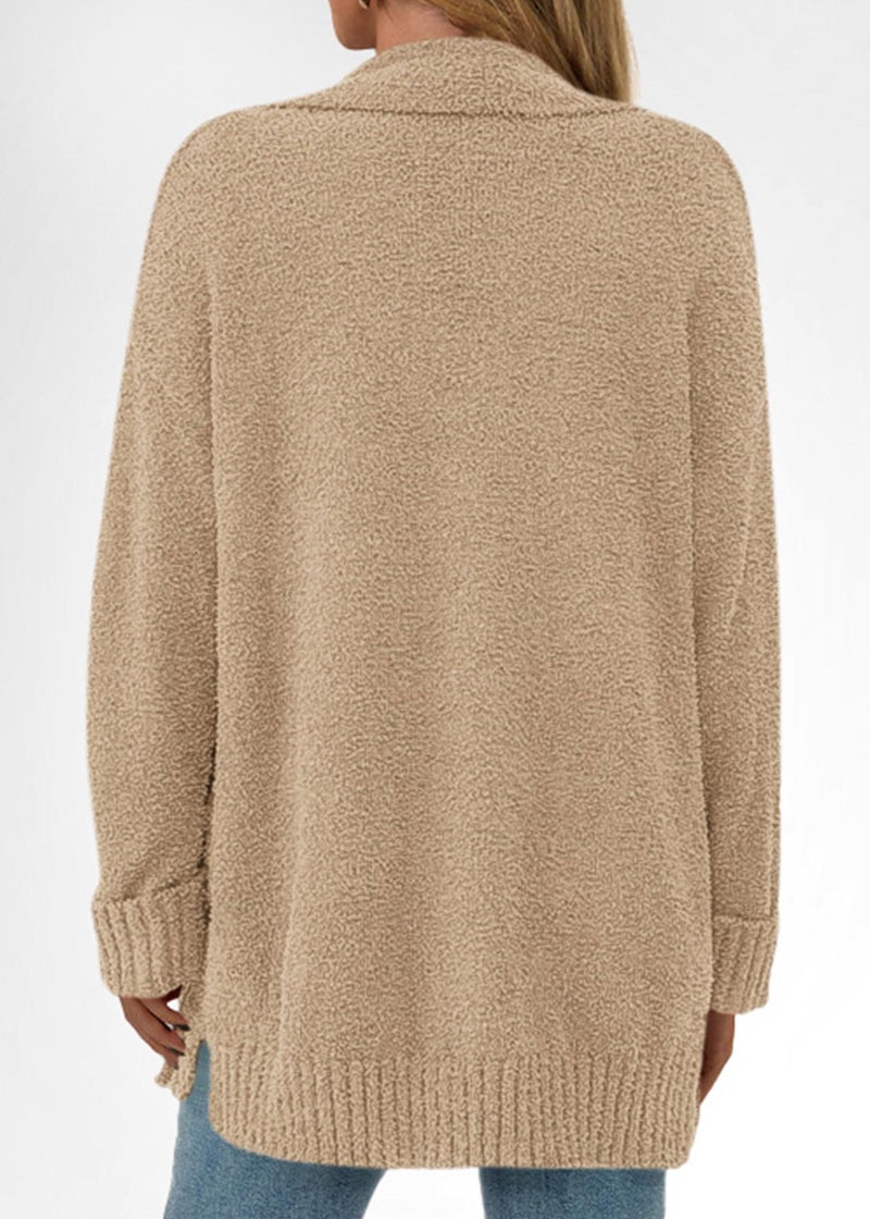 KIRUNDO Cardigan Sweaters for Women 2026 Fall Chunky Fuzzy Knit Open Front Loose Long Sleeve Sweater Coats Winter Clothing(Camel, XX-Large) - Image 2