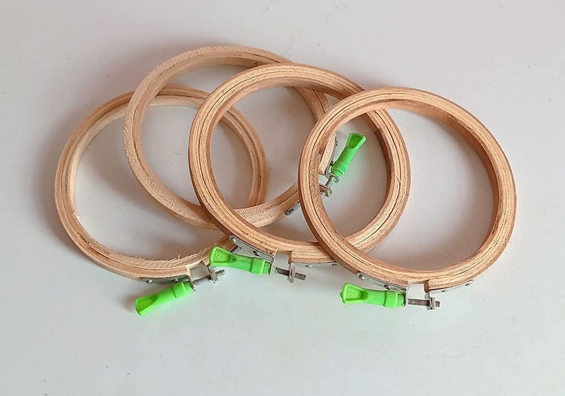 Wooden Embroidery Hoop Ring Frame 4 Pcs 6 inch  - Image 1