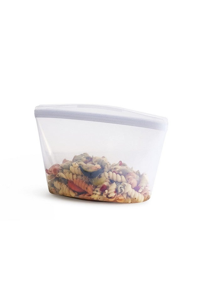 Stasher Premium Silicone Reusable Food Storage Bowl, Clear, Microwave, Sous Vide, Dishwasher, Oven and Freezer Safe, BPA Free, Leak-free, Eco-friendly, 4-Cup Bowl - Image 1