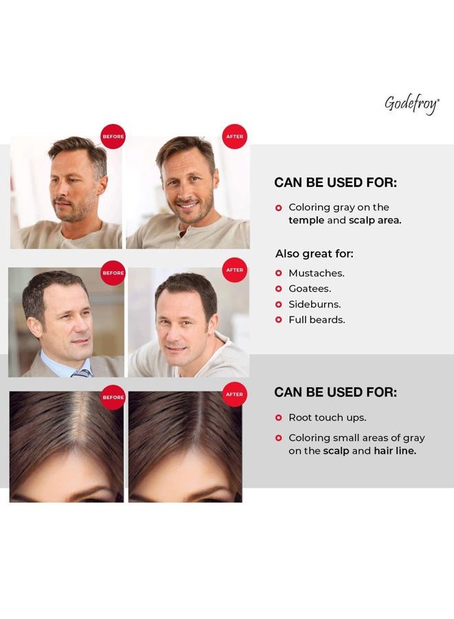 Godefroy Hair Color Kit for Spot Coloring, Covers Up Gray Hairs, Medium Brown, 4-Application Kit - Image 4