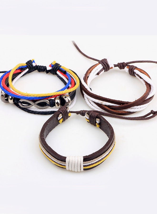 NIBEMINENT Set of 3 Leather Bracelet