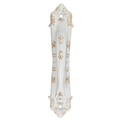Chinflly Sliding Door Handle Retro White French Barn Door Handles Metal Door Pulls with Screws for Cabinet Drawer Closet Garage - Image 4