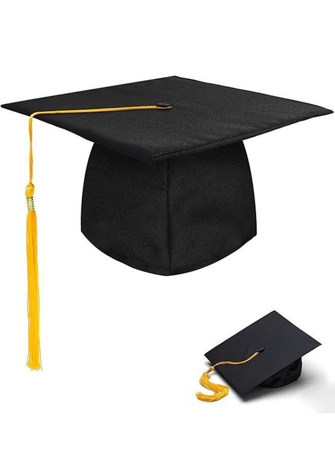 Premium Graduation Cap with Gold Tassel Classic Academic Design for School and University Ceremonies - Image 1