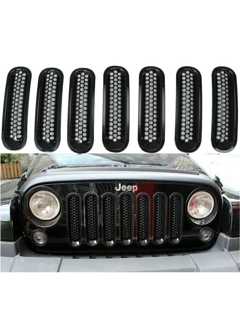 Jeep Wrangler Black Front Grill Mesh Grille Insert Kit - Image 1