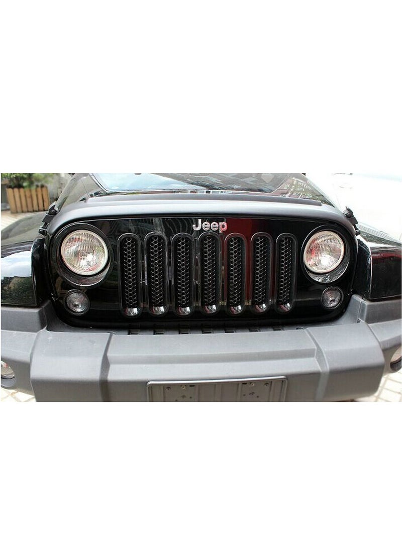 Jeep Wrangler Black Front Grill Mesh Grille Insert Kit - Image 2