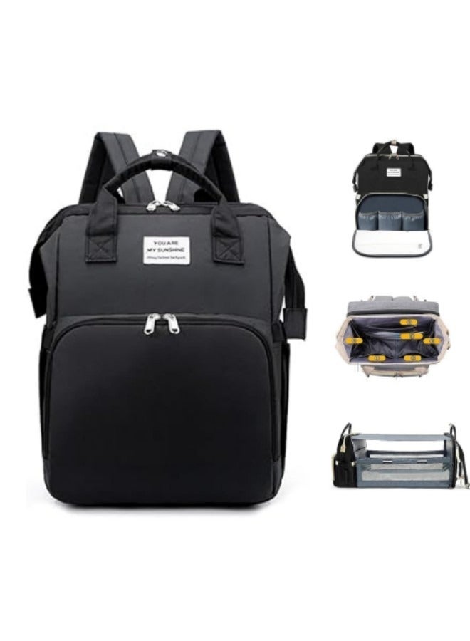 GGEROU Diaper Bag Backpack,Waterproof Diaper Changing Totes,Multi-Function Travel Portable Bassinet Backpack Mommy Bag
