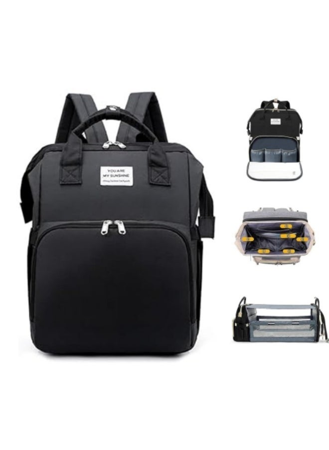 GGEROU Diaper Bag Backpack,Waterproof Diaper Changing Totes,Multi-Function Travel Portable Bassinet Backpack Mommy Bag  - Image 1
