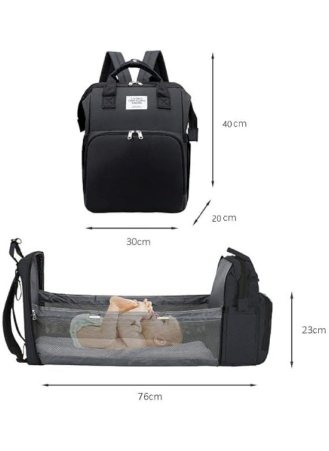 GGEROU Diaper Bag Backpack,Waterproof Diaper Changing Totes,Multi-Function Travel Portable Bassinet Backpack Mommy Bag  - Image 2