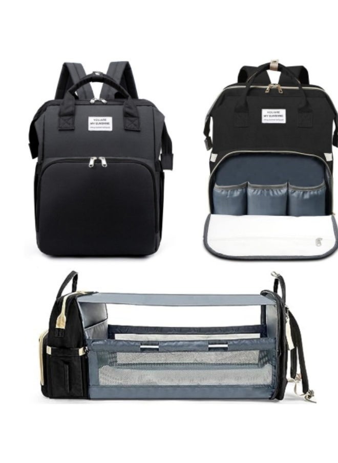 GGEROU Diaper Bag Backpack,Waterproof Diaper Changing Totes,Multi-Function Travel Portable Bassinet Backpack Mommy Bag  - Image 4