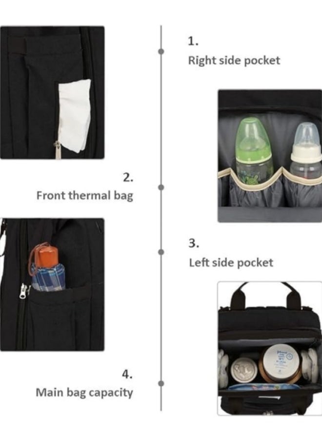GGEROU Diaper Bag Backpack,Waterproof Diaper Changing Totes,Multi-Function Travel Portable Bassinet Backpack Mommy Bag  - Image 3