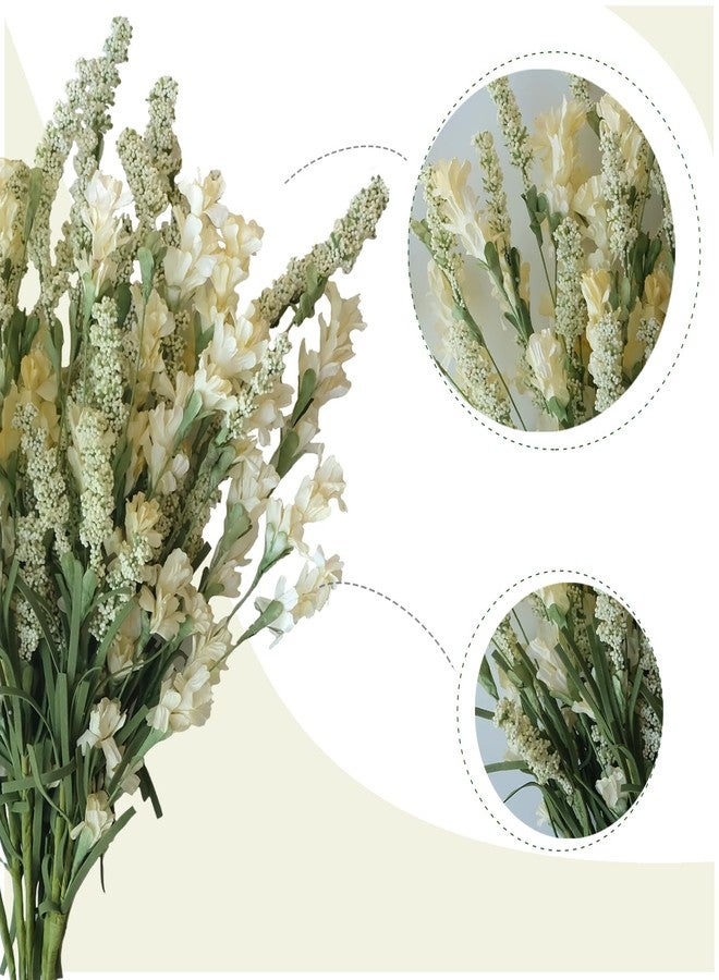 TEMPUS 10Pcs Artificial Spring/Summer Flowers Outdoor Decor UV Resistant Fake Plants Wedding Party Vase Bouquet Floral Arrangement Home Decor Indoor Garden Decor(Milky White) - Image 2