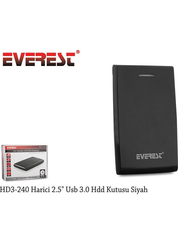 Everest - Hd3-240 External 2.5` Usb 3.0 Hdd Box Black - Image 1