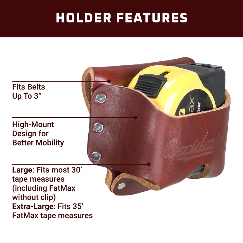 Occidental Leather Extra Large Tape Holster - Made to Fit The 35â€™ FatMax - Made in USA - Image 3