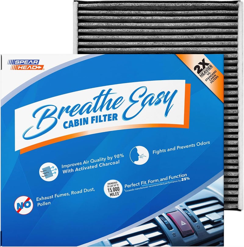 SPEARHEAD Premium Breathe Easy Cabin Filter, Up to 25% Longer Life w/Activated Carbon (BE-920) - Image 1