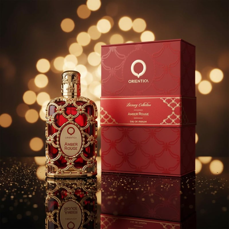 Orientica مجموعة أورينتيكا الفاخرة عطر العنبر الأحمر - خشبي، عنبر، زعفران، برالين، ياسمين، برتقال، طحلب البلوط، عشب البحر - عطر عربي للرجال والنساء - 2.7 أونصة / 80 مل - Image 2