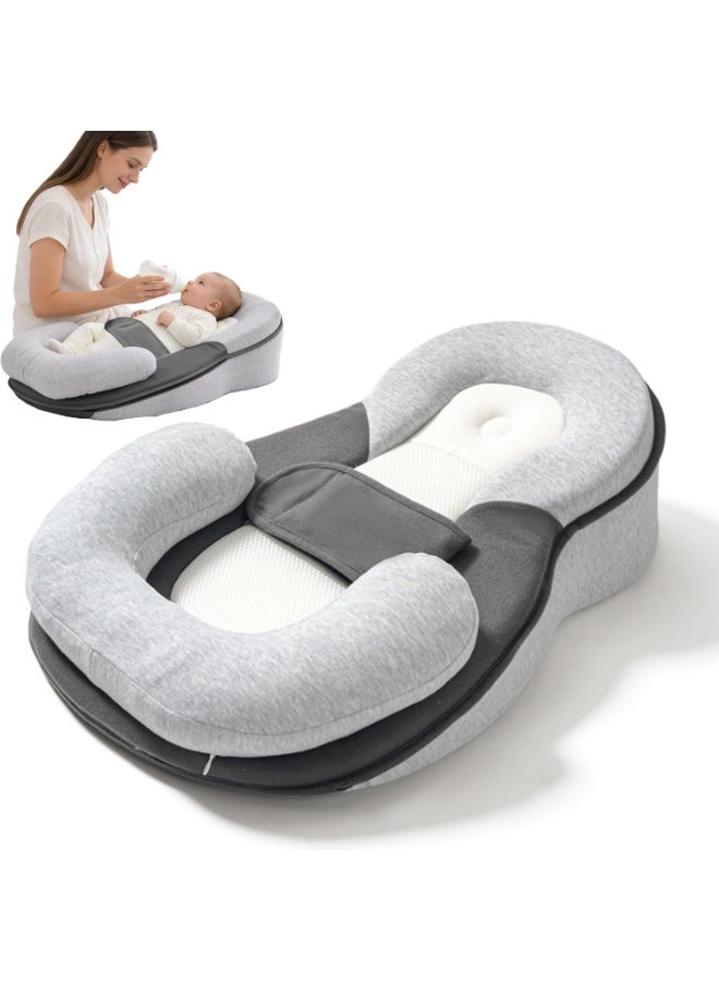 DMG TECH Baby Lounger Pillow for Infant Support Cushion Reflux Breastfeeding Pillow, Bottle Feeding, Tummy Time - Image 1