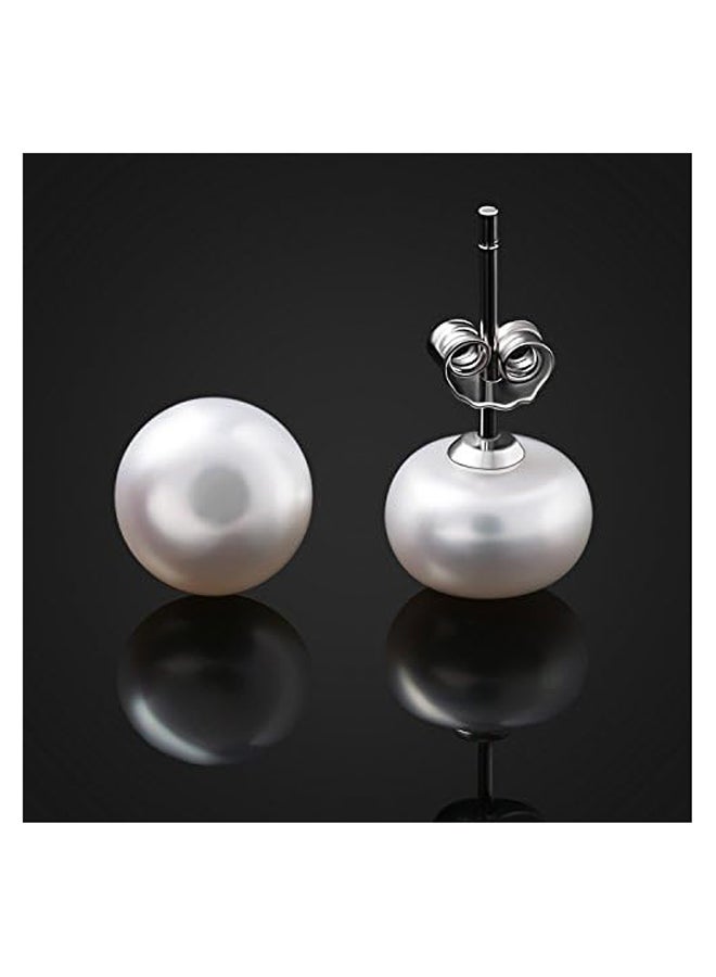 925 Sterling Silver Earrings for Women Elegant Button Pearls Wedding Engagement Anniversary Romantic Gift  - Image 3