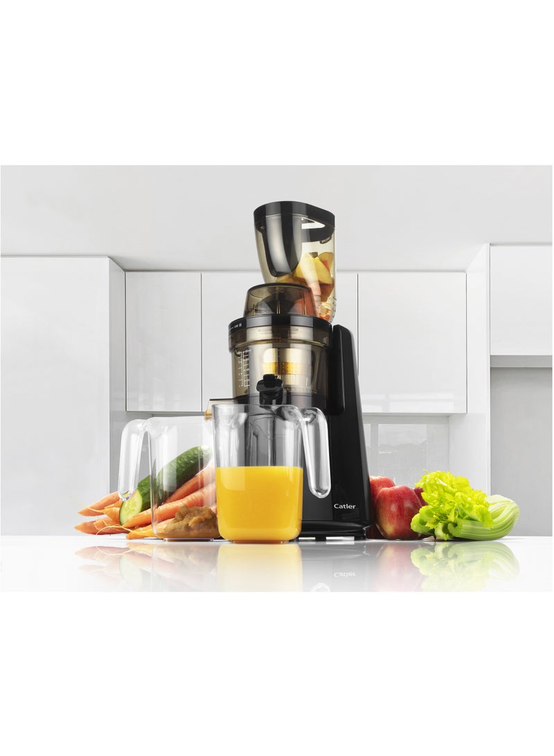 كاتلر Catler JS 8013 Slow Juicer, Cold Press Juicer with 80mm Extra-Wide Feed Chute, Quiet Induction Motor, Anti-Drip System,  Multi-Function Juicer for Juice, Smoothies, Sorbets & Plant Milk - Image 4