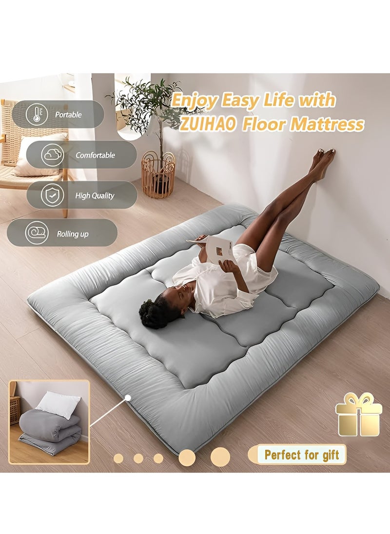 ZUIHAO - Japanese Floor Mattress Futon Mattress Thicken Tatami Mat Sleeping Pad Foldable Roll Up Mattress Easy to Store and Portable for Camping - Image 1