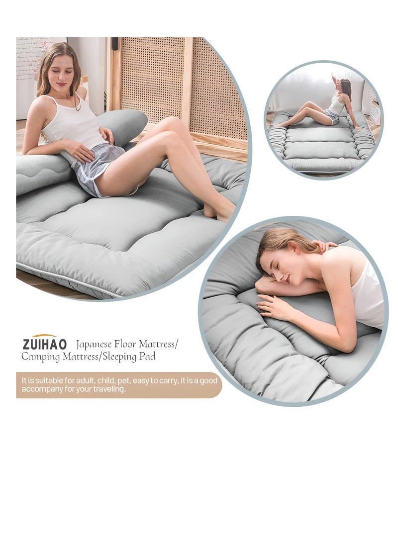 ZUIHAO - Japanese Floor Mattress Futon Mattress Thicken Tatami Mat Sleeping Pad Foldable Roll Up Mattress Easy to Store and Portable for Camping - Image 1