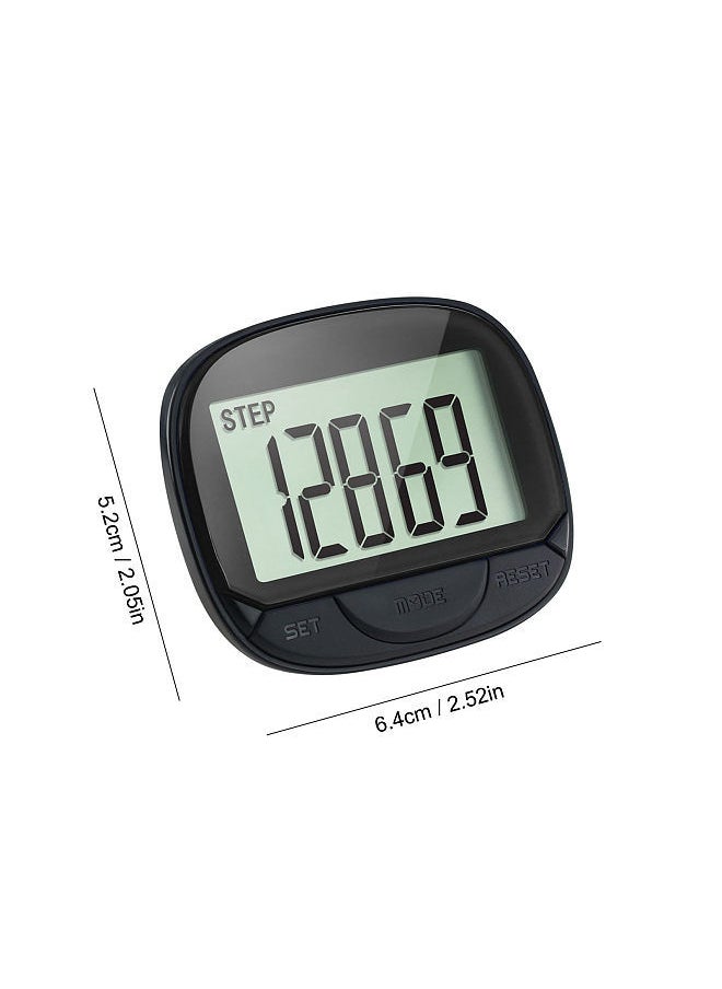 Multi-functional Step Counter 3D Pedometer with Clip for Fitness Tracker for Tracking Steps / Walking Distance / Calories Portable Fitness Monitor with Clock Function