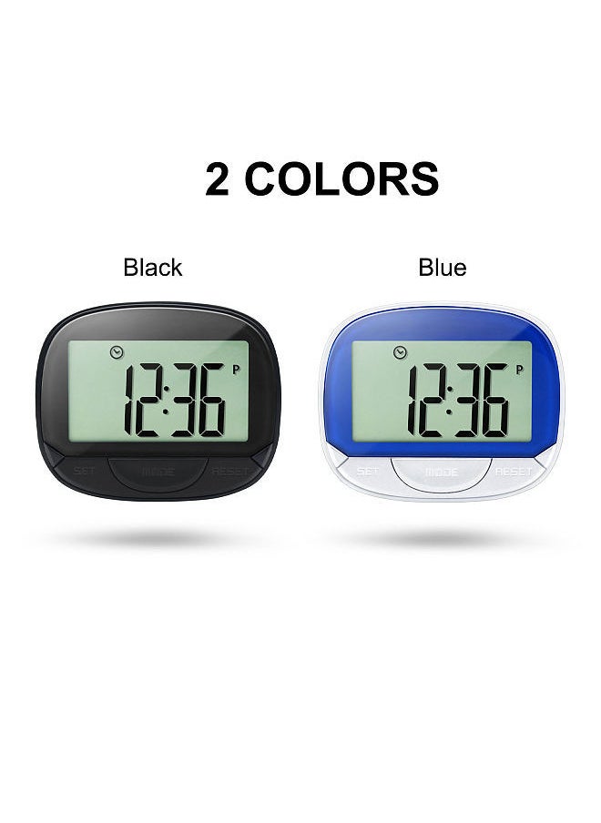 Multi-functional Step Counter 3D Pedometer with Clip for Fitness Tracker for Tracking Steps / Walking Distance / Calories Portable Fitness Monitor with Clock Function