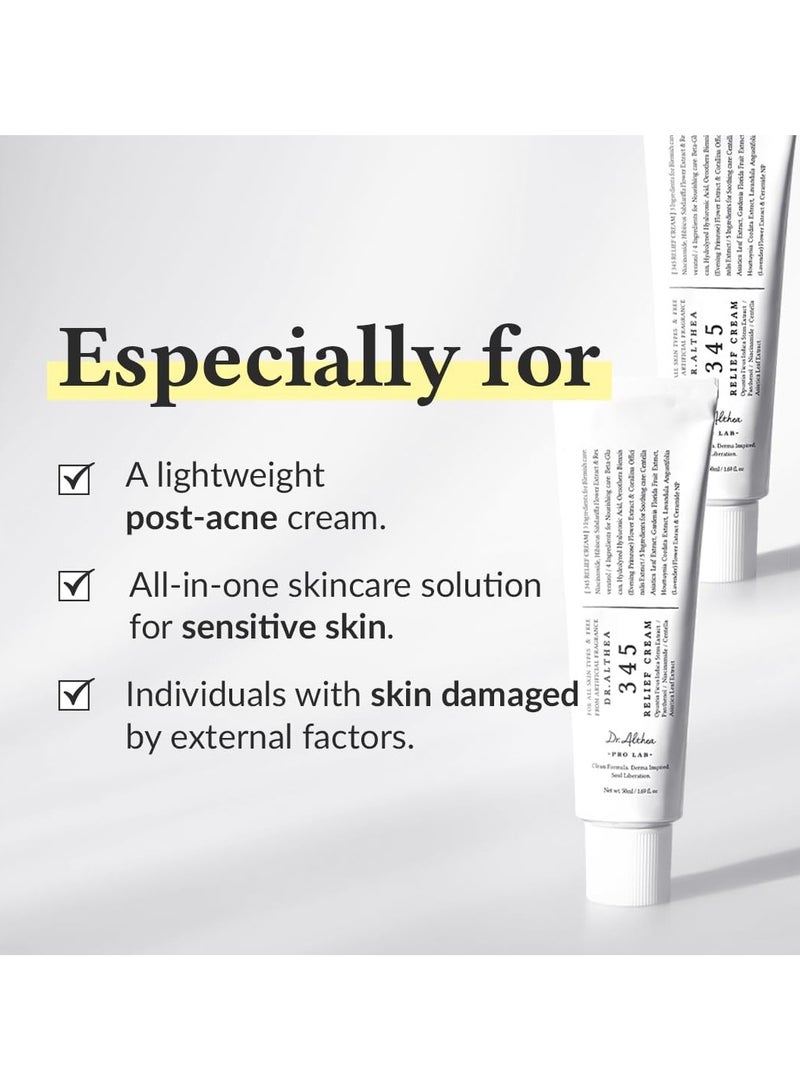 Dr.althea Dr.Althea 345 Relief Cream | Daily Face Moisturizer | Blemish Relief Care | Soothing Recovery & Moisture with Niacinamide, Panthenol | Korean Vegan Skincare for All Skin Types | 1.7 Fl Oz (Pack of 1)  - Image 2