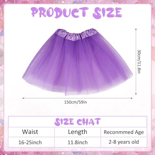 Hoemwarm 18 Pcs Girls Tutu - 3 Layers Multicolor Skirt for Toddlers, Princess Dresses, Dance Fluffy Tulle Skirt for Birthday Party Costume - Image 3