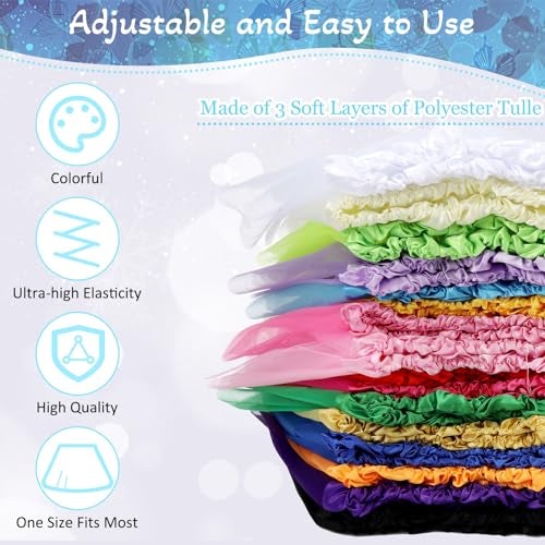 Hoemwarm 18 Pcs Girls Tutu - 3 Layers Multicolor Skirt for Toddlers, Princess Dresses, Dance Fluffy Tulle Skirt for Birthday Party Costume - Image 5