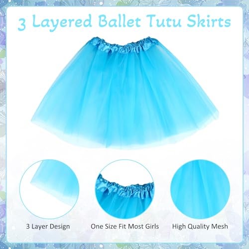 Hoemwarm 18 Pcs Girls Tutu - 3 Layers Multicolor Skirt for Toddlers, Princess Dresses, Dance Fluffy Tulle Skirt for Birthday Party Costume - Image 4