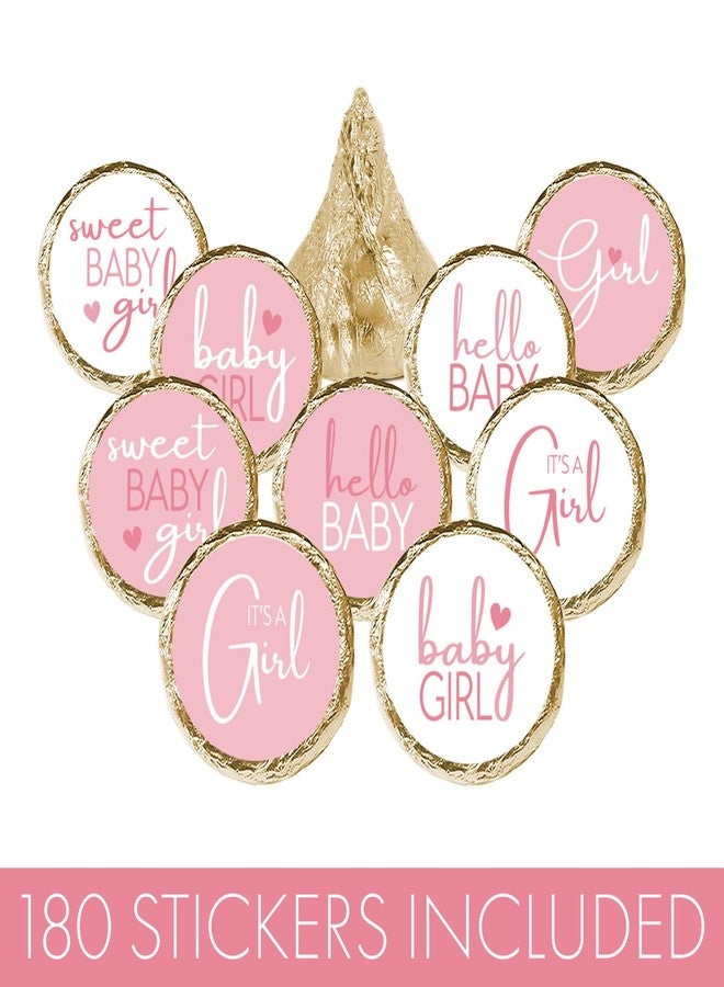 DISTINCTIVS Pink It's a Girl Baby Shower Kisses Candy Party Favor Stickers - 180 Labels - Image 5