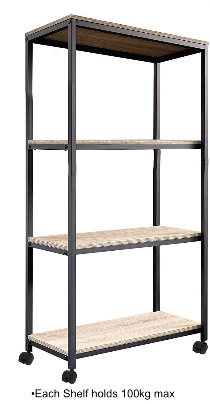 STAR WORK 4 Shelves Heavy Duty Rack with Wheels Adjustable Garage Storage Utility Rack Organization Multipurpose Shelf Warehouse Basement Kitchen Living Room 24 x 135 x 48 inches LxWxH - Image 4