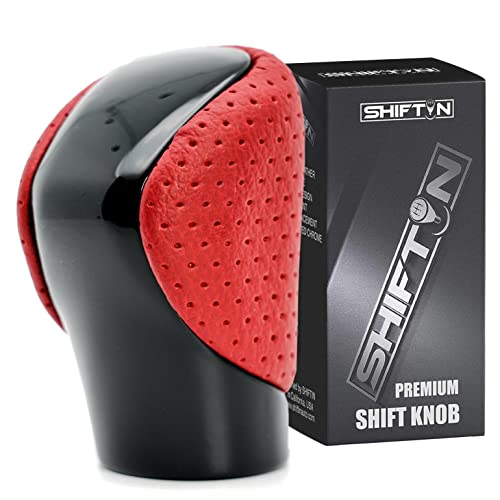 SHIFTIN Gear Shift Knob Shifter for Lexus ES GS GX is NX RC RX 200t 300 350 3450h 450hL 350L (Circuit Red Leather/Piano Black) - Image 1